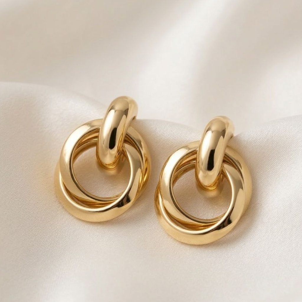 Aretes Celeste Dorado