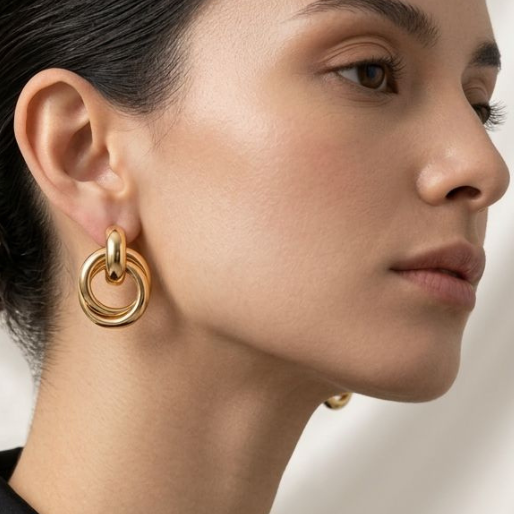 Aretes Celeste Dorado