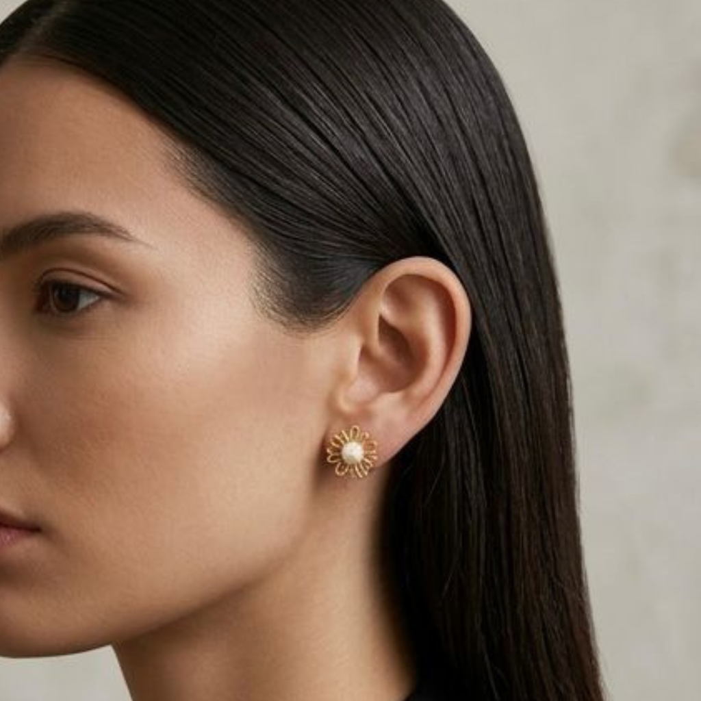 Aretes Cataleya Dorado