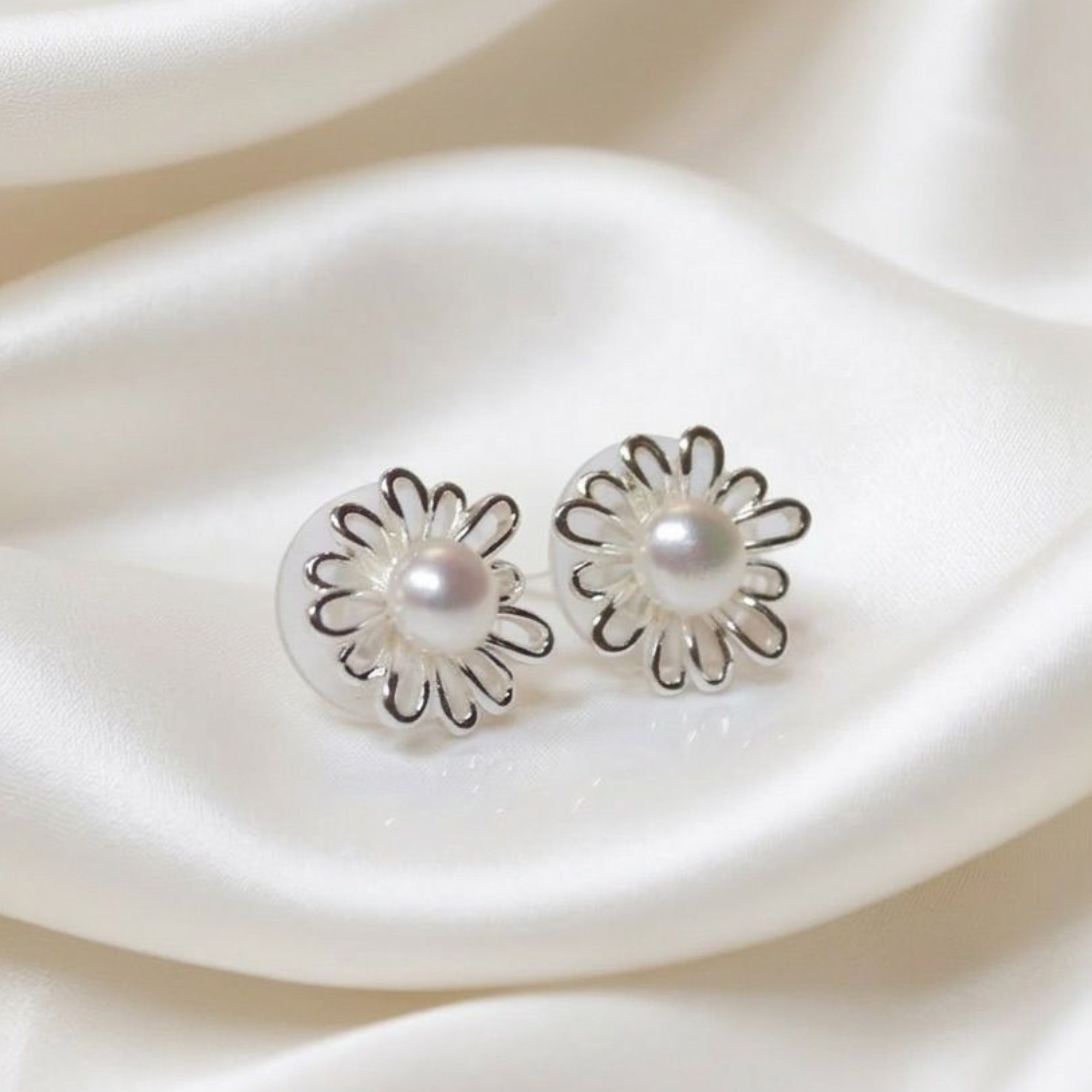 Aretes Cataleya Plateado