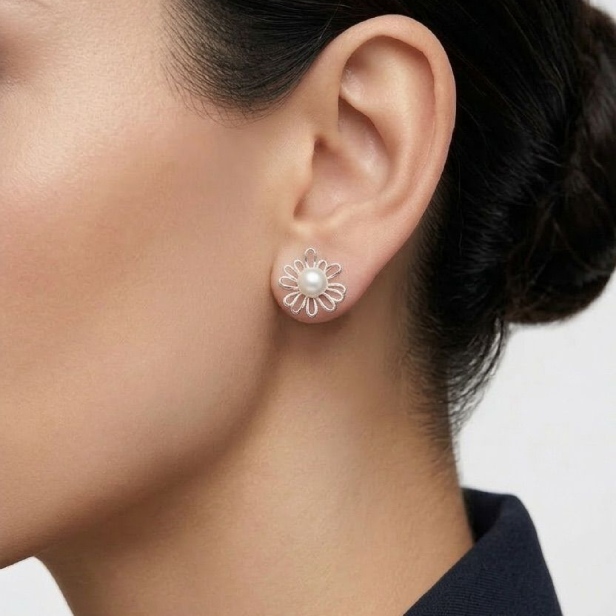Aretes Cataleya Plateado