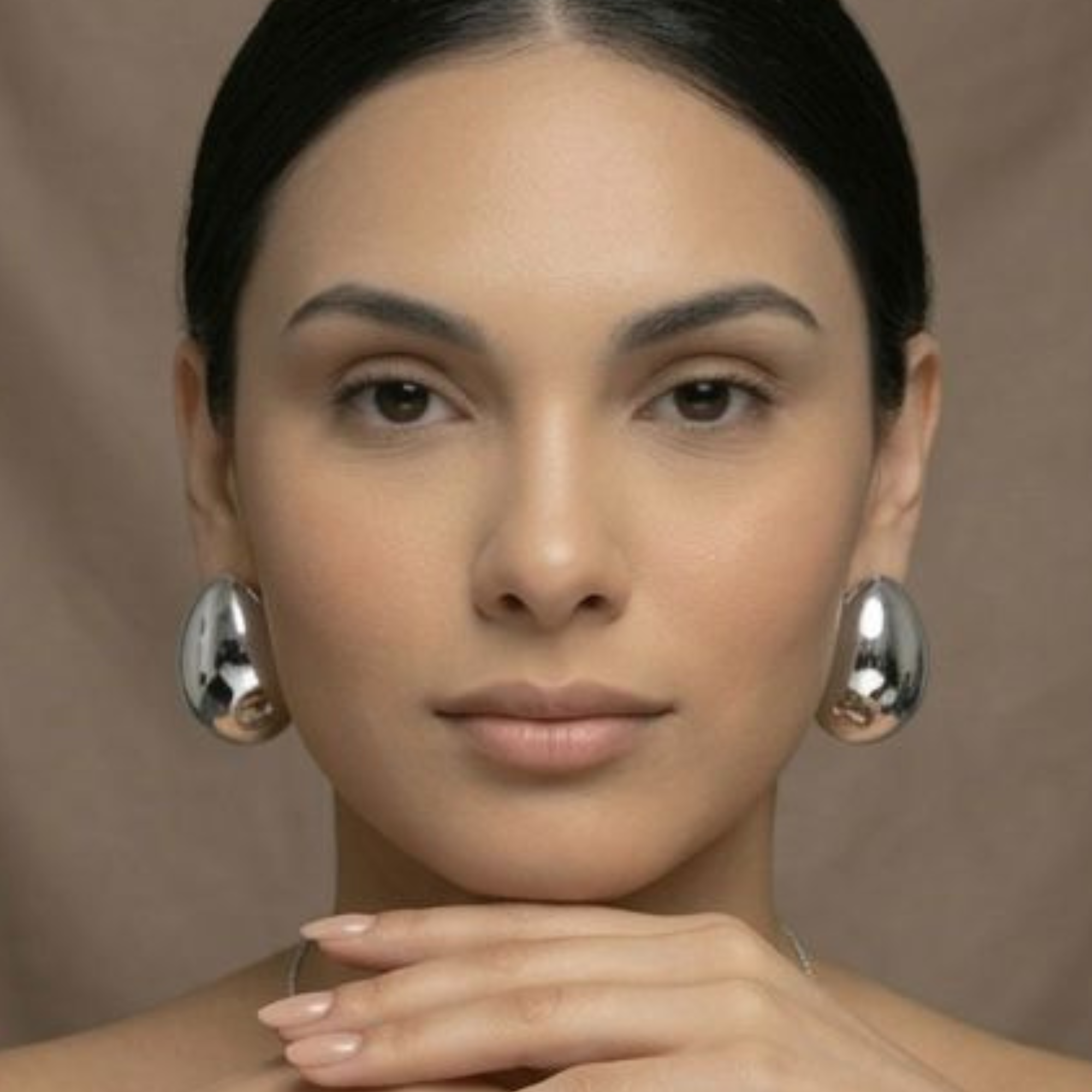 Aretes Gotas Plateada
