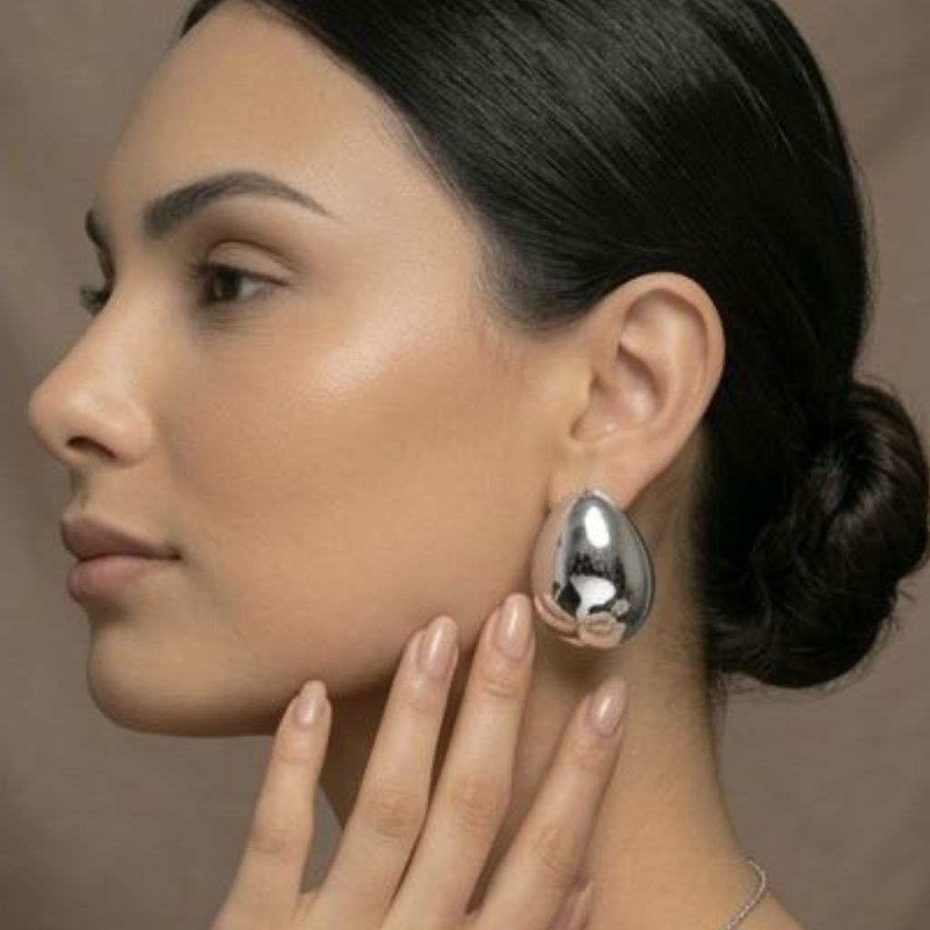 Aretes Gotas Plateada