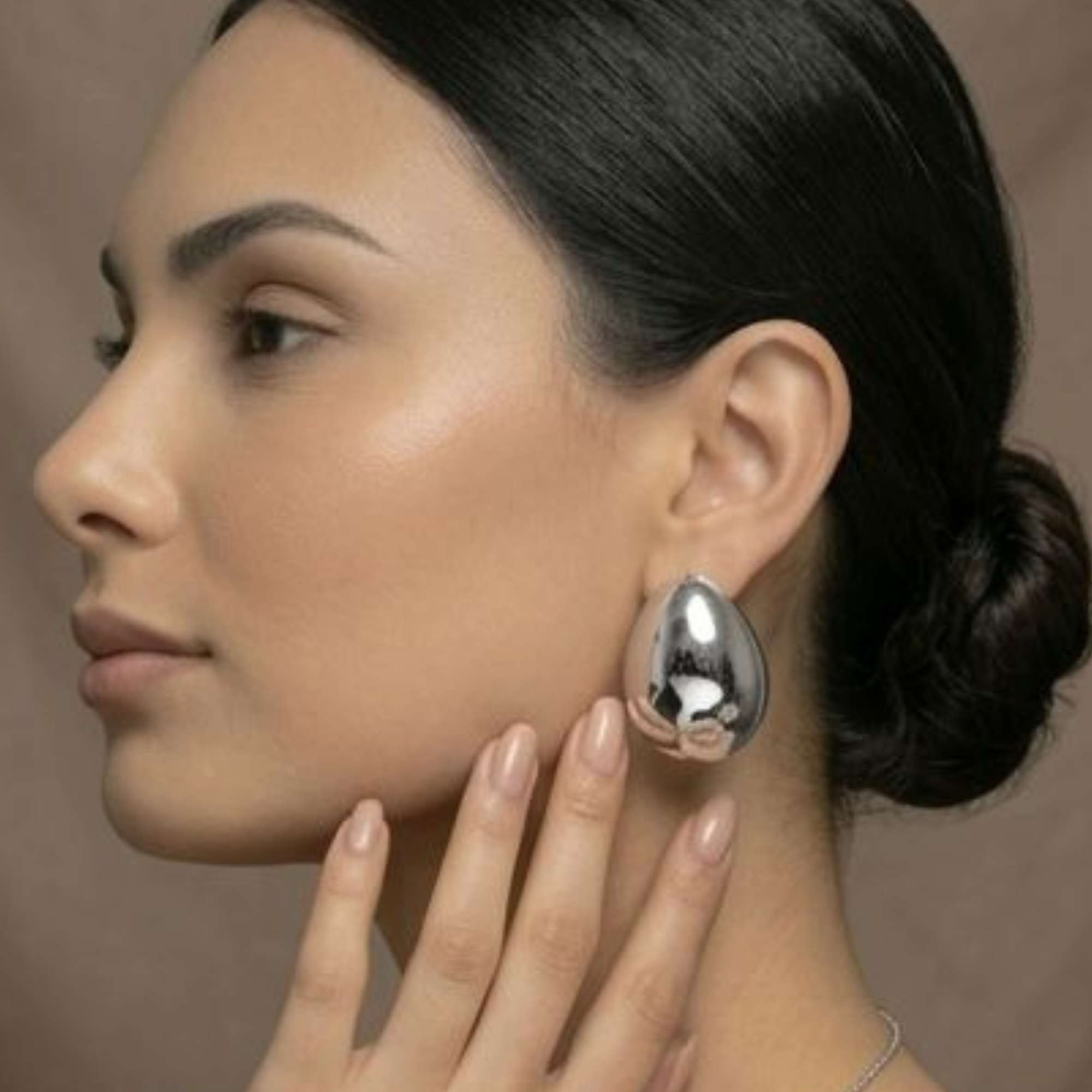 Aretes Gotas Plateada