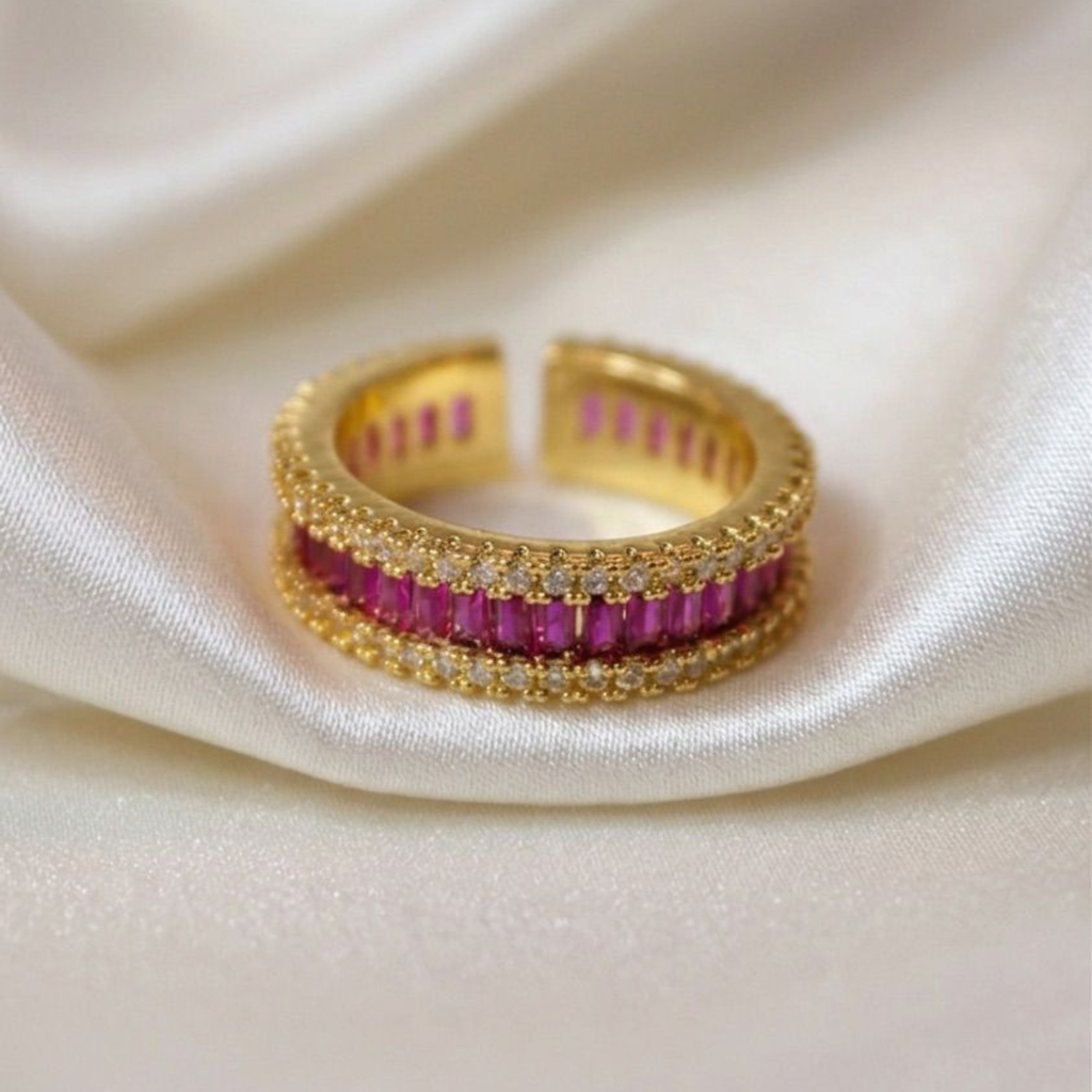 Anillo Rubí Dorado