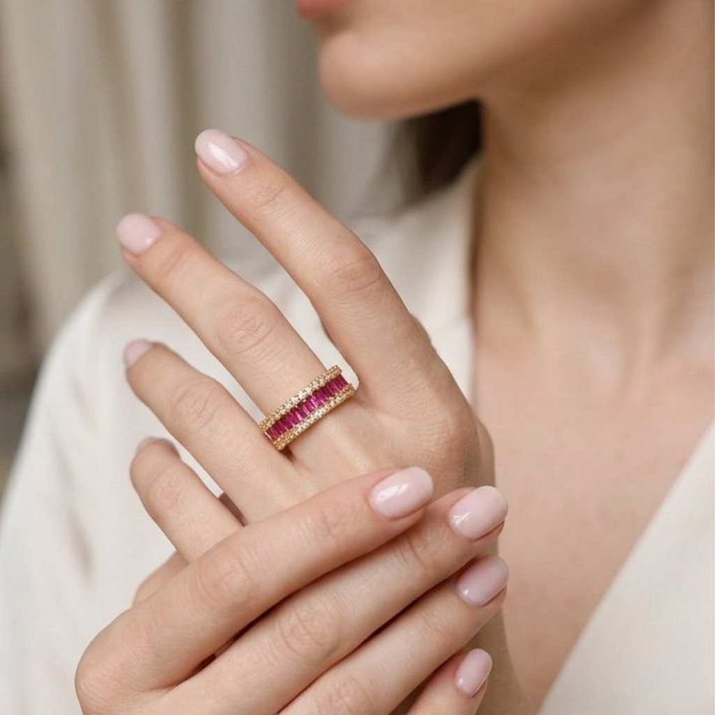 Anillo Rubí Dorado