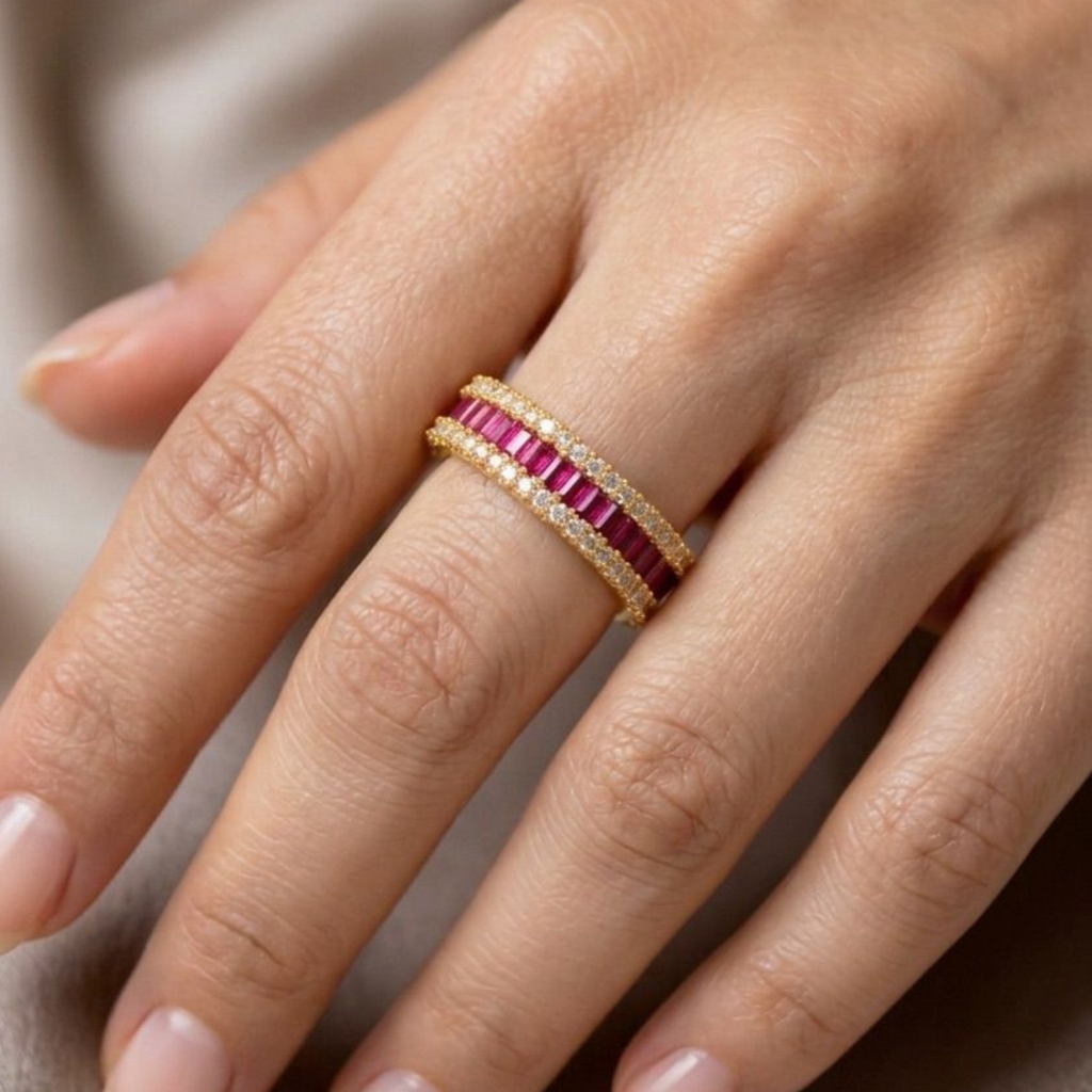 Anillo Rubí Dorado
