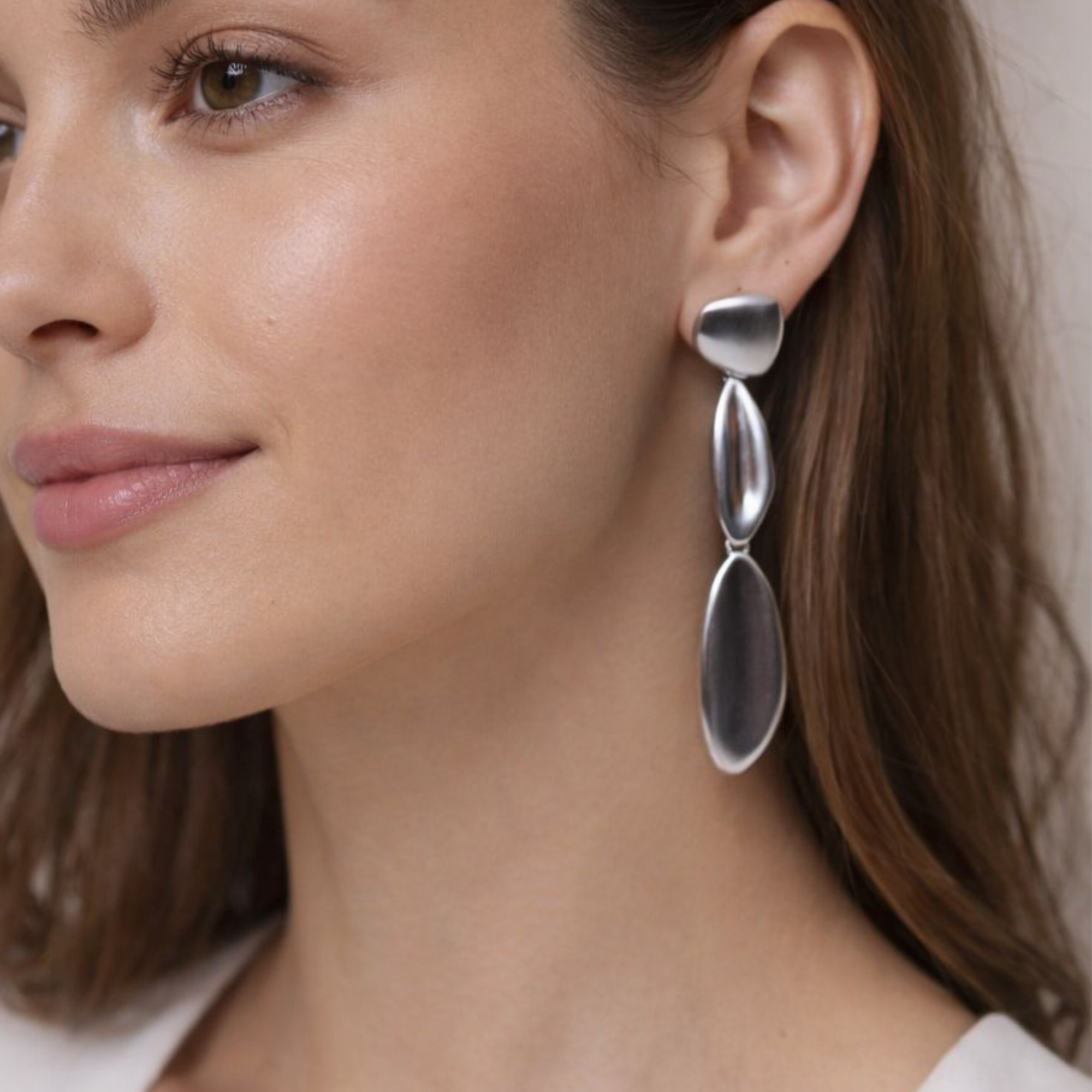 Aretes Elegans Plateado