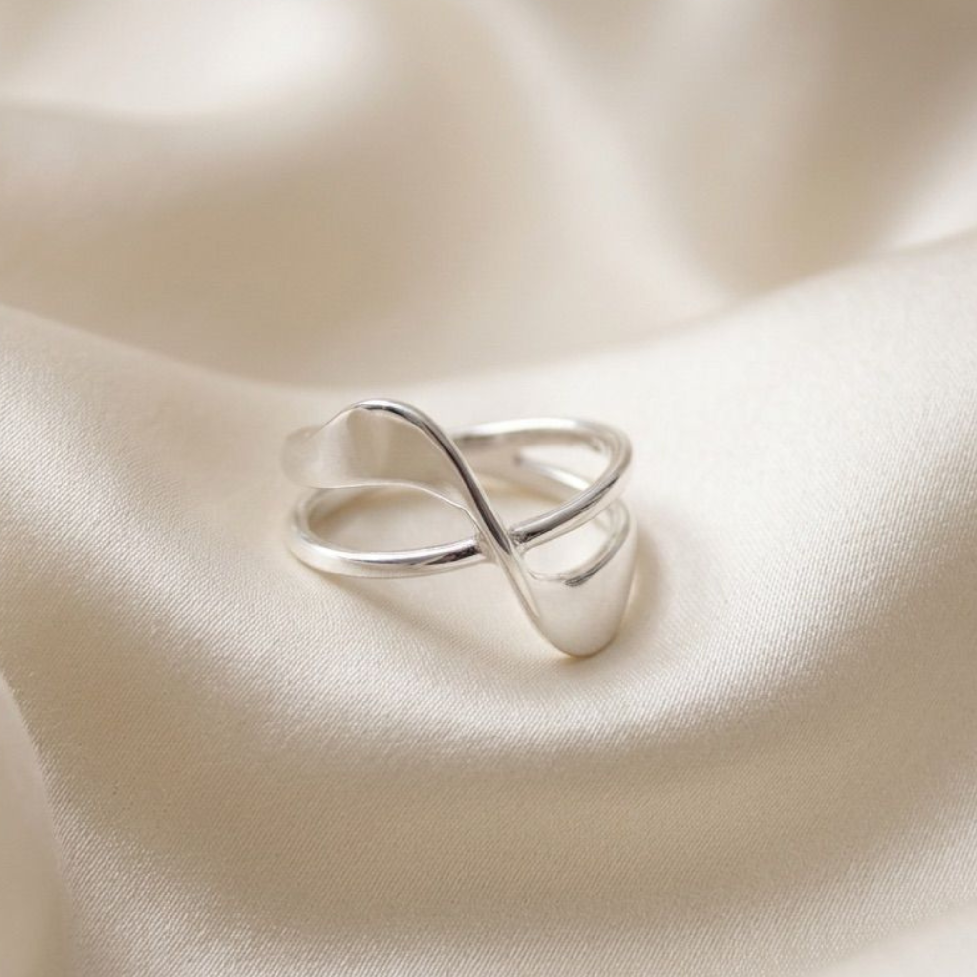 Anillo Onda Plateado