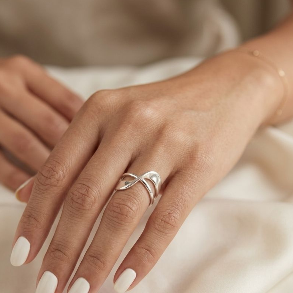 Anillo Onda Plateado
