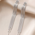 Aretes Hilos Plateado