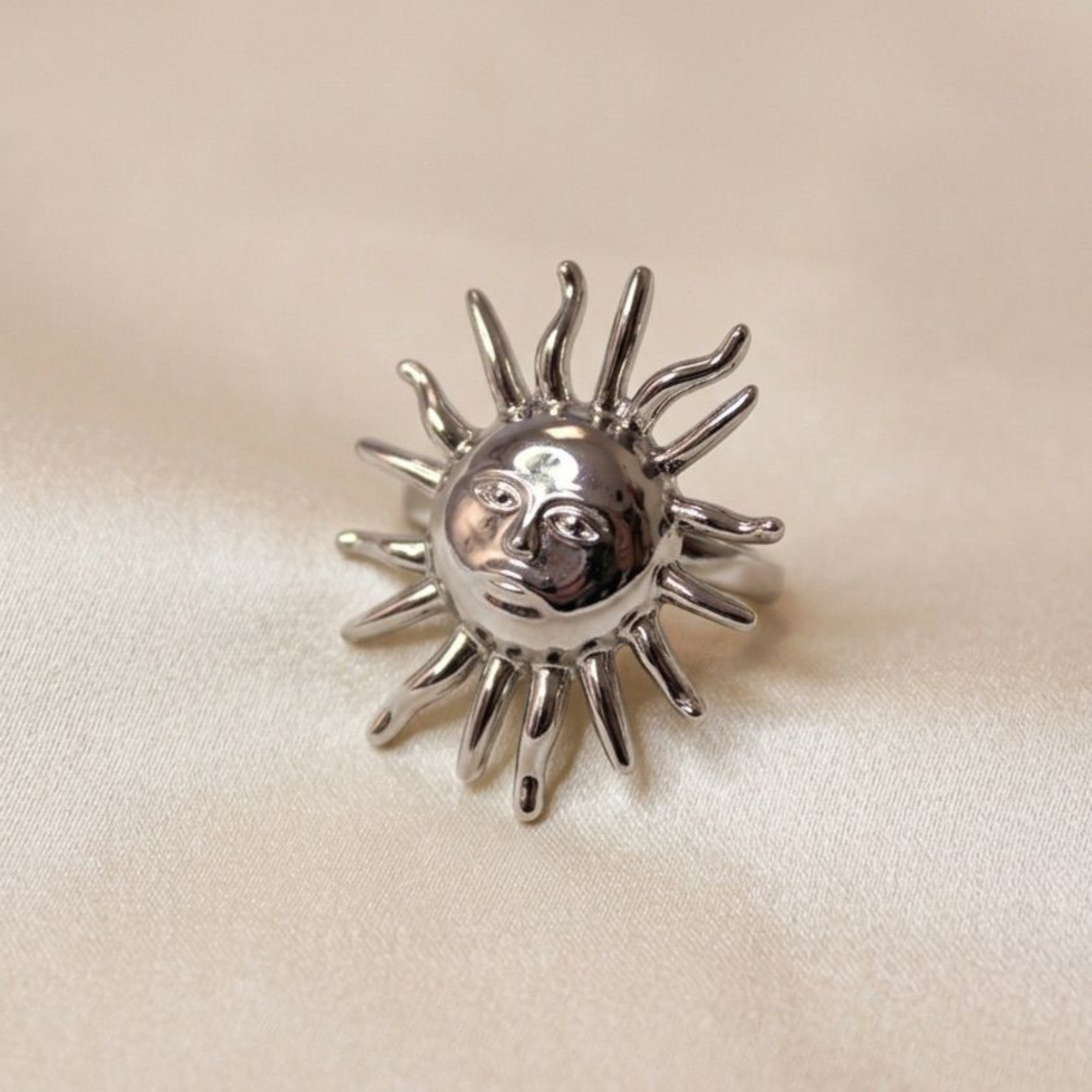 Anillo Sol Plateado