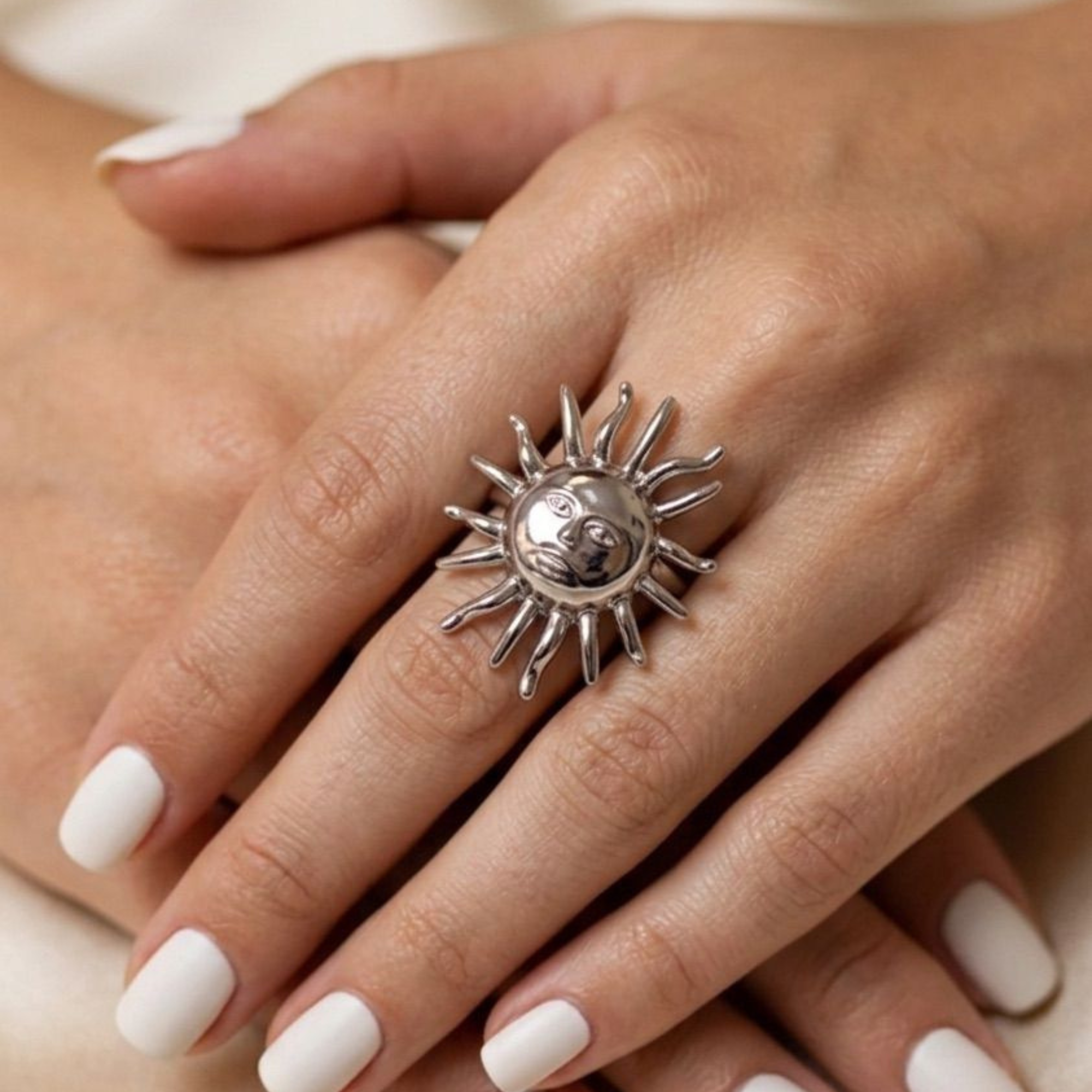 Anillo Sol Plateado