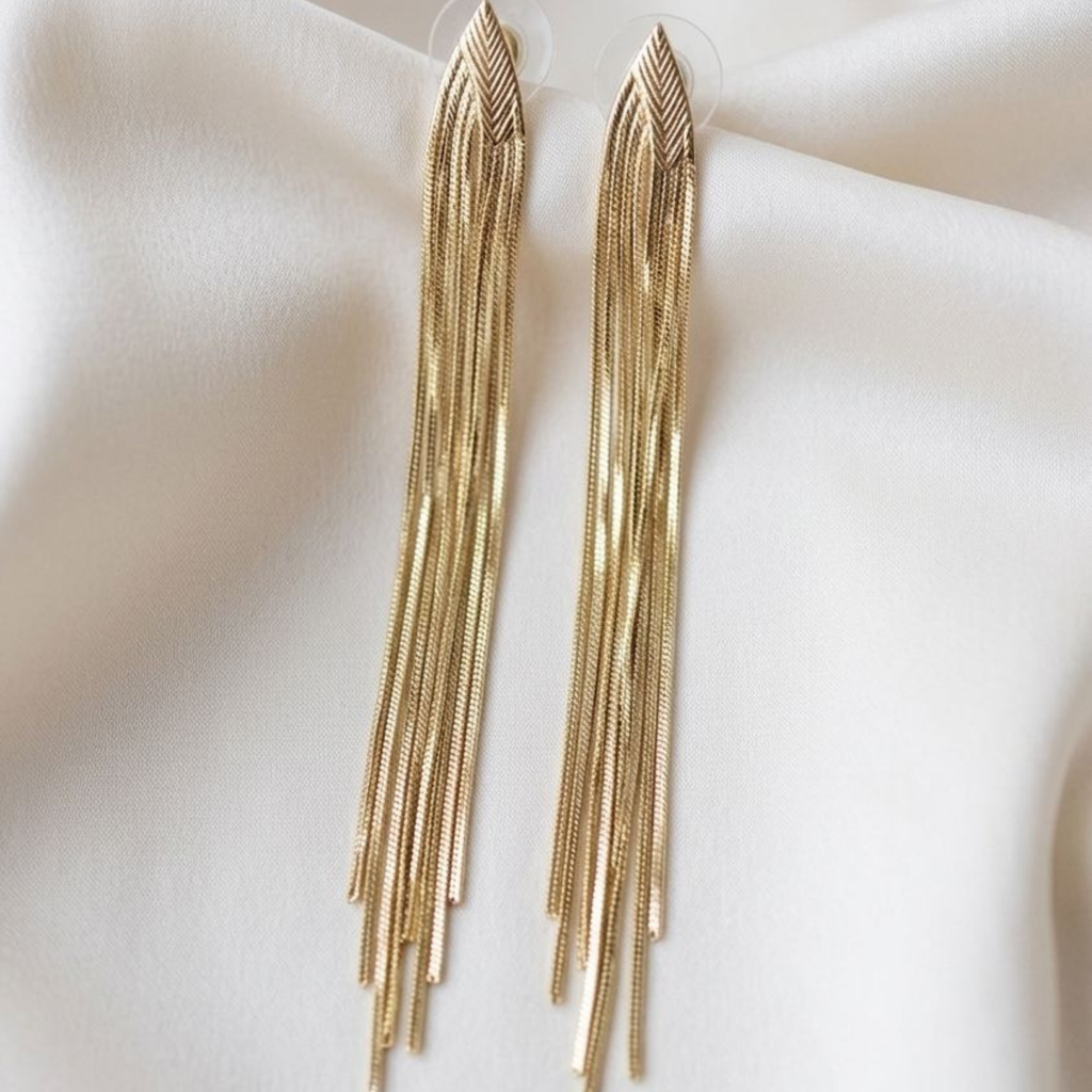 Aretes Hilos Dorado