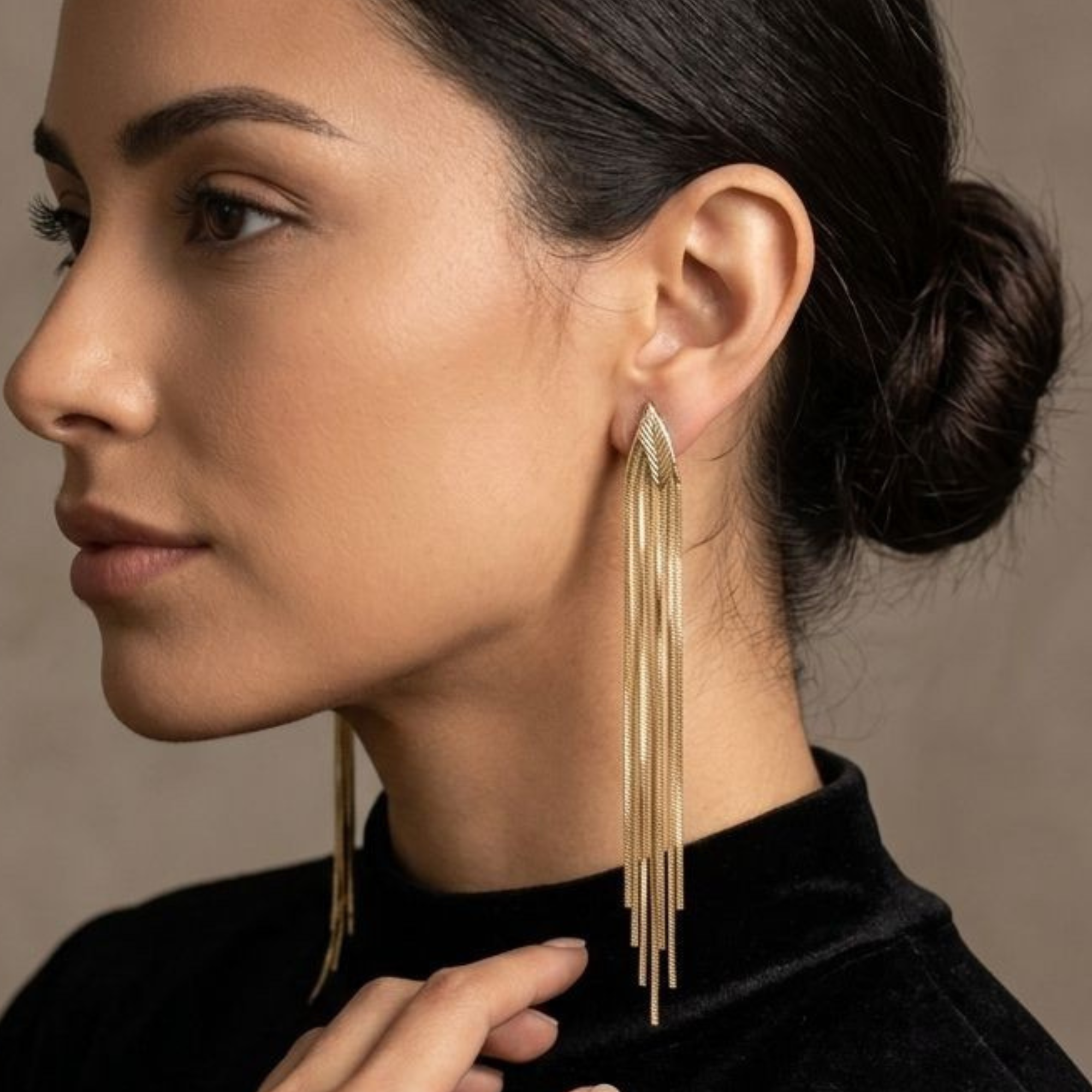 Aretes Hilos Dorado