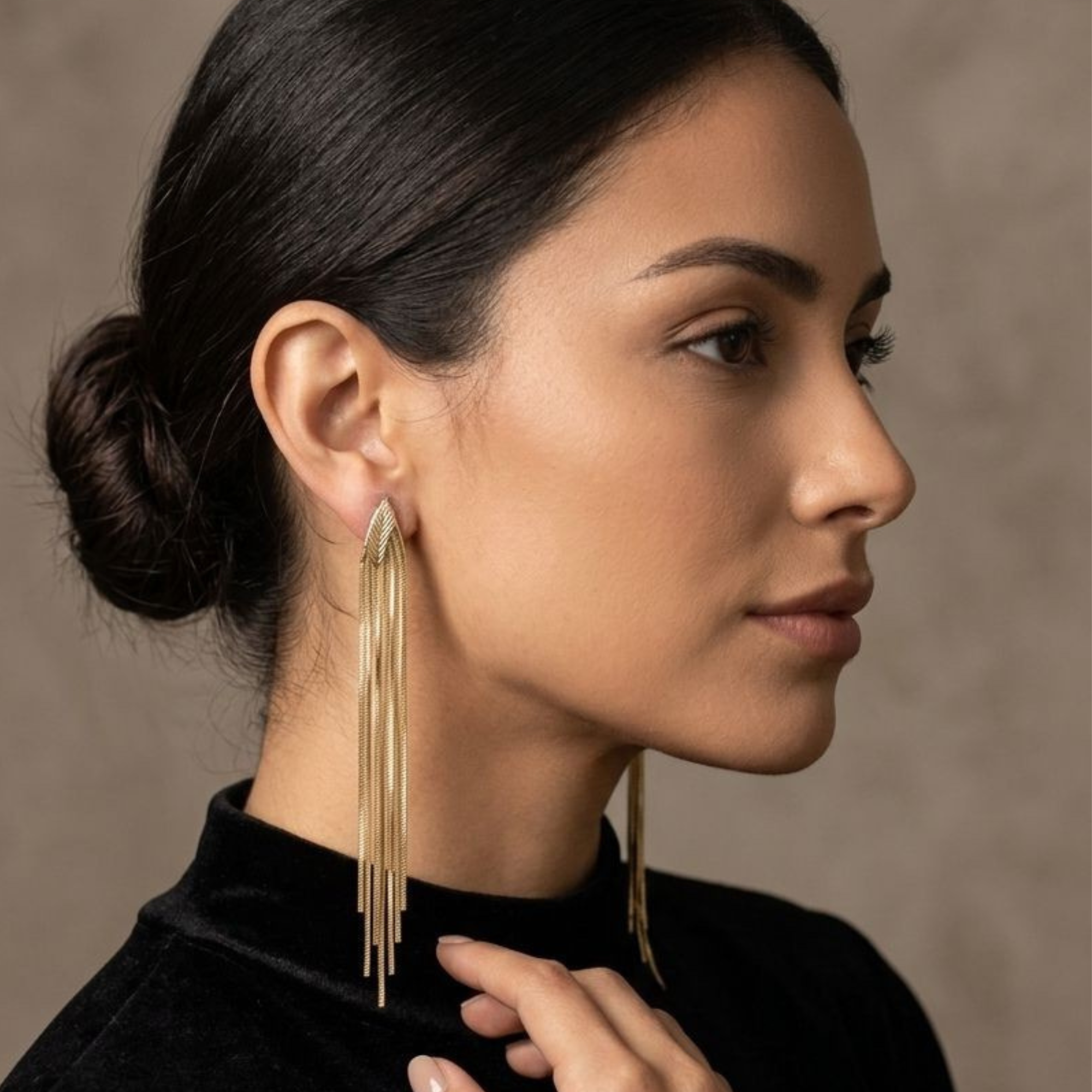 Aretes Hilos Dorado